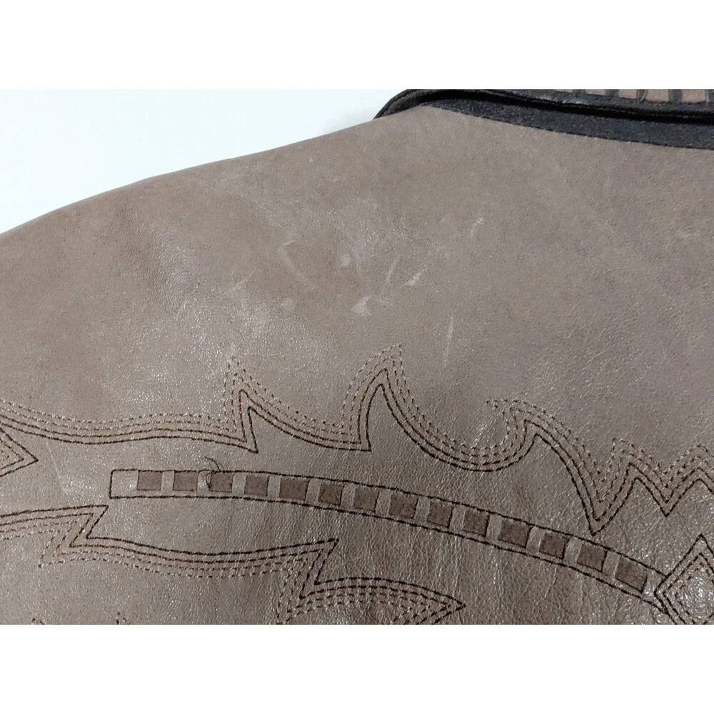 Cripple Creek Men's Genuine Leather Brown 2 Button Lined Jacket Large Western - Picture 10 of 13